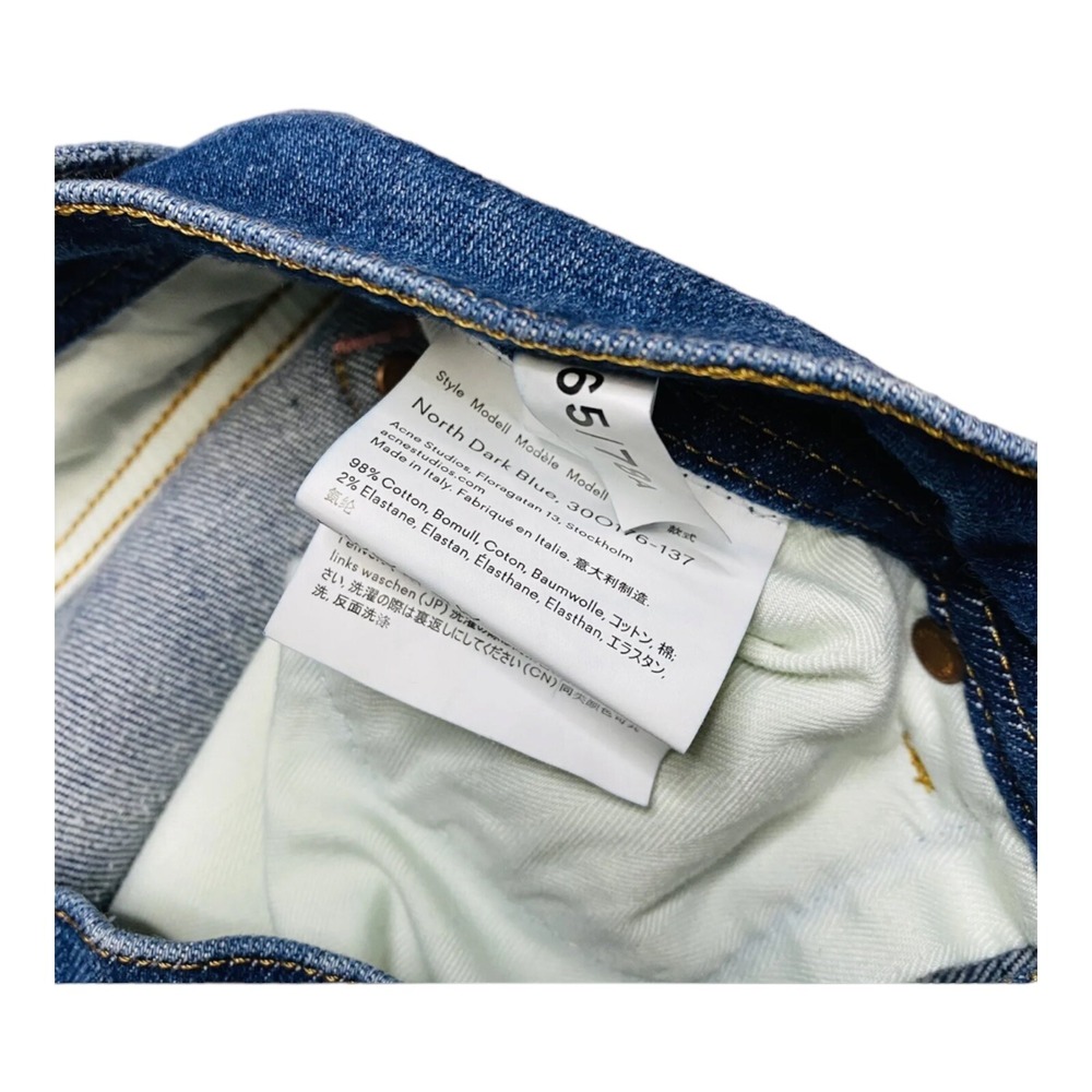 ACNE STUDIO Bla Konst‎ North Dark Blue Mens 5 Pocket Cotton Elastane Jeans 27X27 - Picture 4 of 5